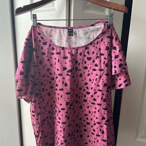 Magenta and Black Spotted Blouse